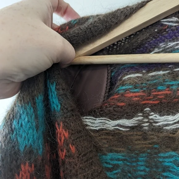 Vintage Southwestern Shaggy Mohair Cardigan Fuzzy 90s - Picture 8 of 10